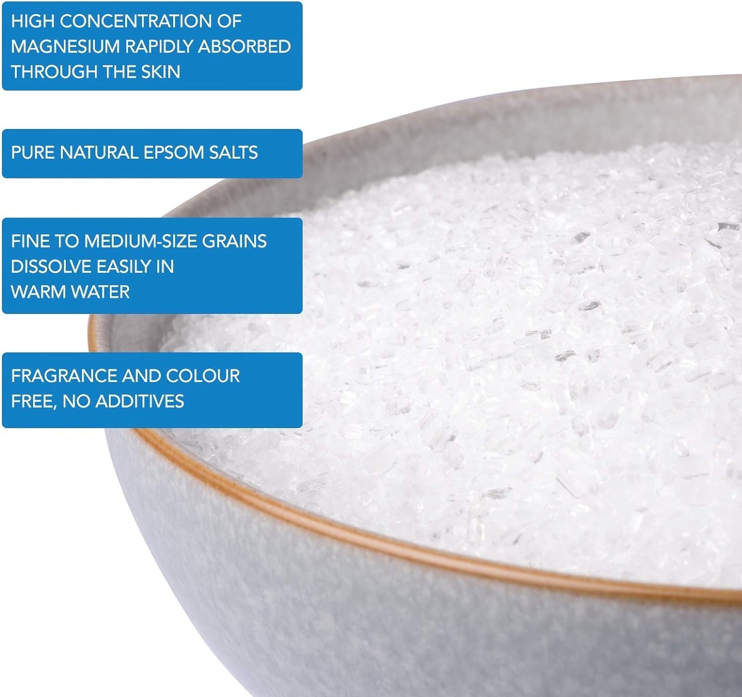 Pure Epsom Salts | Magnesium Sulphate Bath Salt (3kg Pack)