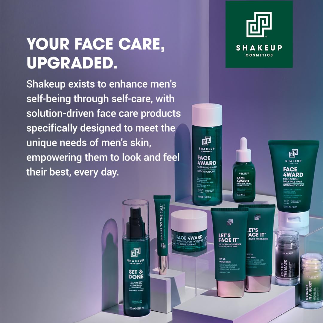 Shakeup Cosmetics Mens Tinted Moisturiser, Vegan Makeup for Men, Natural Coverage for Redness & Blemishes, 24hr Moisturisation with SPF, Easy Application, Medium Shade, 50ml. Aka. LET'S FACE IT