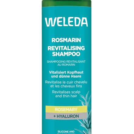 Weleda Rosemary Oil Revitalising Shampoo, with Hyaluronic Acid, Hair Growth, Thinning Hair, Hair Loss, Silicon & Sulfate Free, Healthy Scalp, Women & Men, Natural & Organic, 250ml
