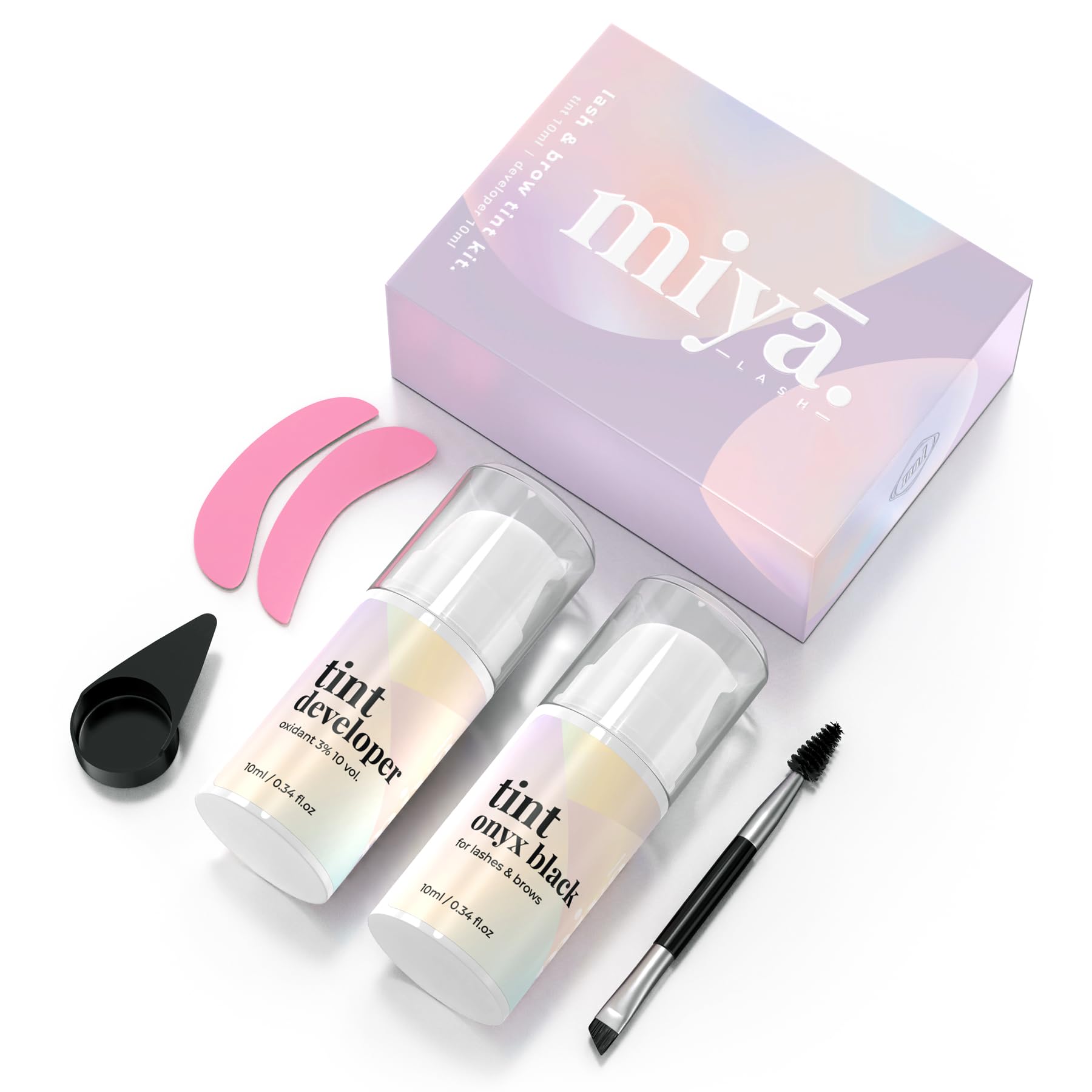 MIYA LASH 2 in 1 Brow & Eyelash Tint Kit | Black Permanent Dye | Lash Tinting Kit With Tools & Developer