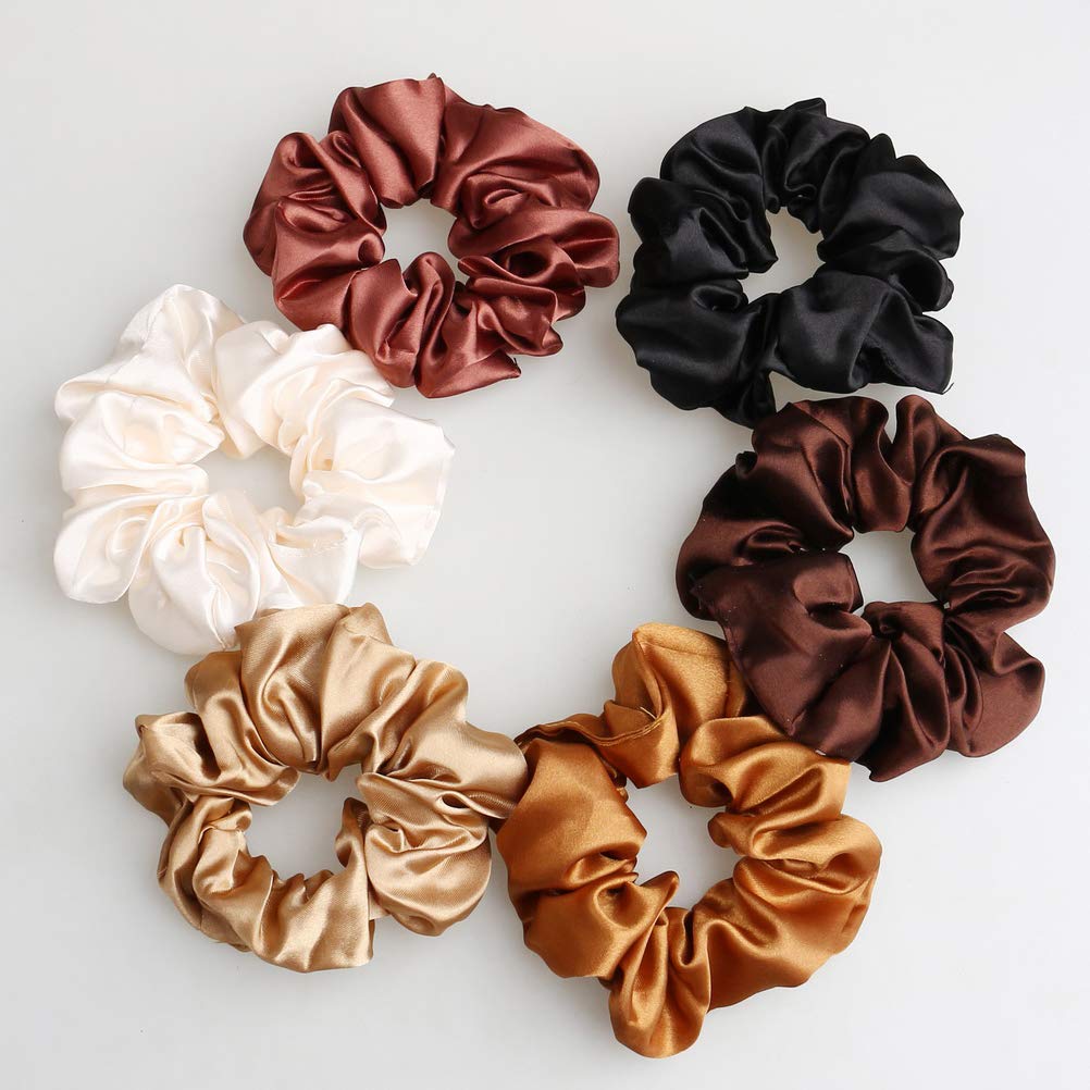 6 Pcs Lager Velvet Scrunchies, Soft Hair Scrunchies for Girls, Elastic Hair Ties Ropes Hair Accessories