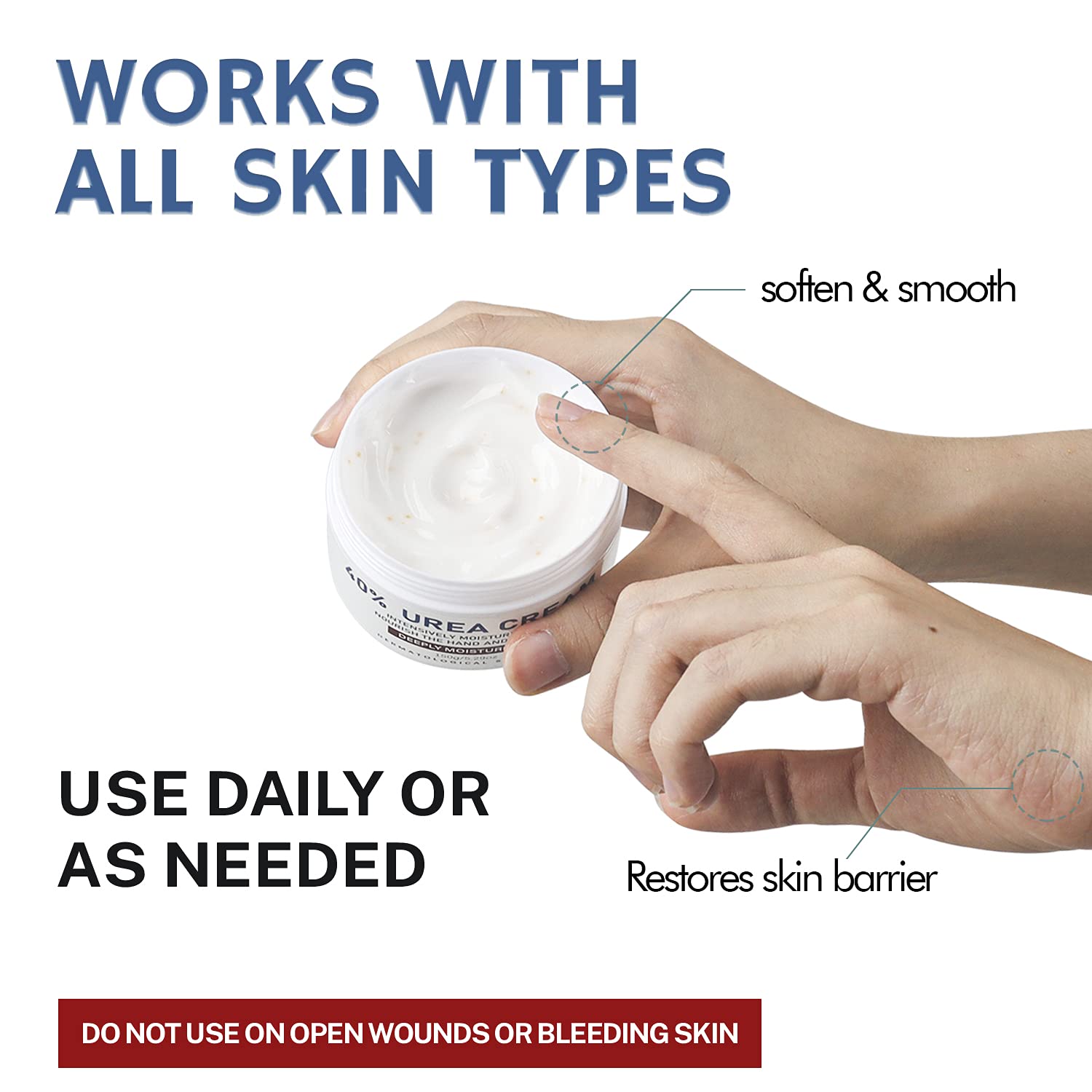 OUKEYA Urea Cream 40 Percent, Urea Foot & Hand Cream for Cracked Heels and Dry Skin, Urea Lotion for Deep Moisturizing, Callus Remover Nourishes Soften, Maximum Strength(150g (Pack of 2))