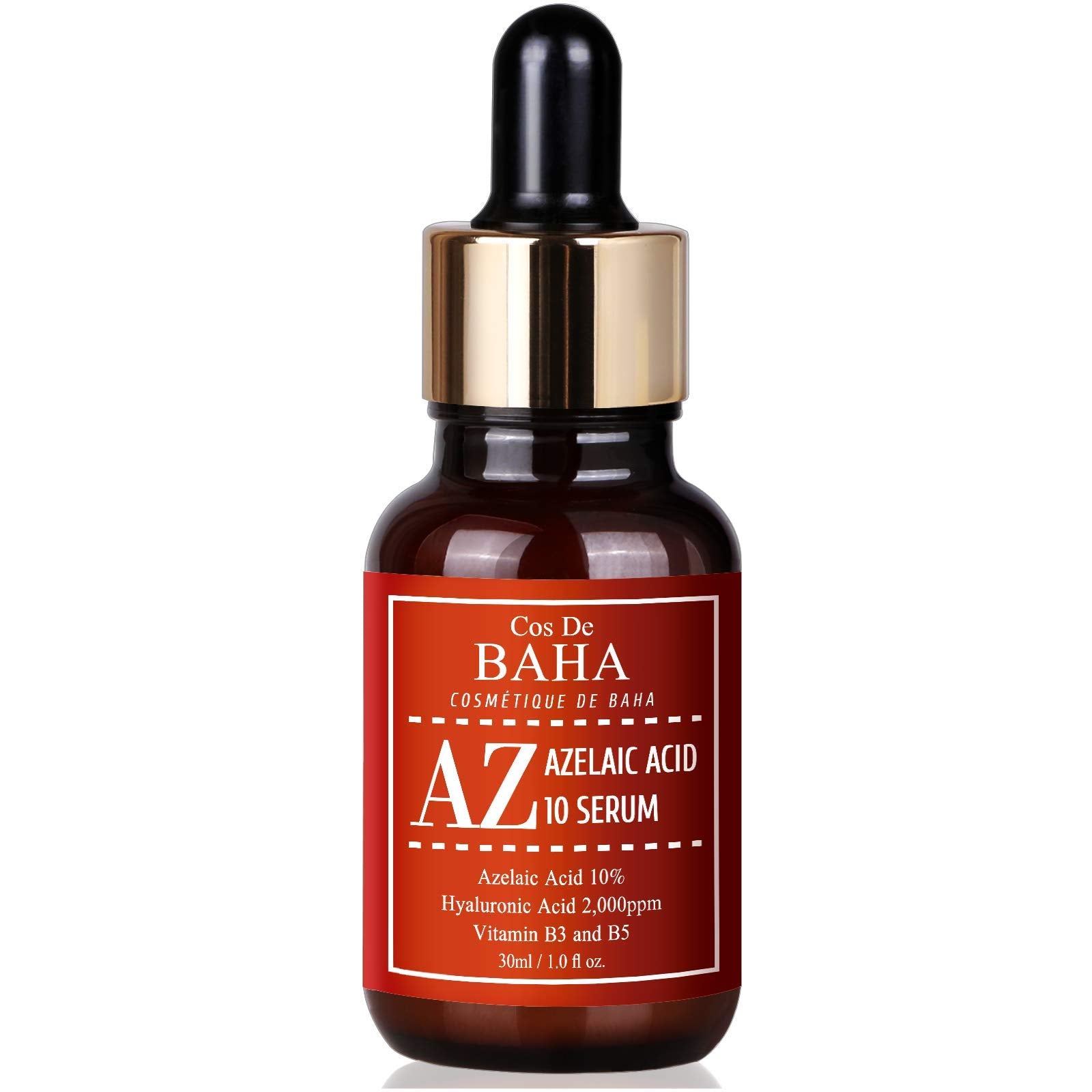 Azelaic Acid 10% Facial Serum with Niacinamide - Fast Rosacea Skin Care Product + Reduce Cystic Acne Scar + Redness Relief Face + Pimple Pigmentation Blackhead, 1 Fl Oz (30ml)
