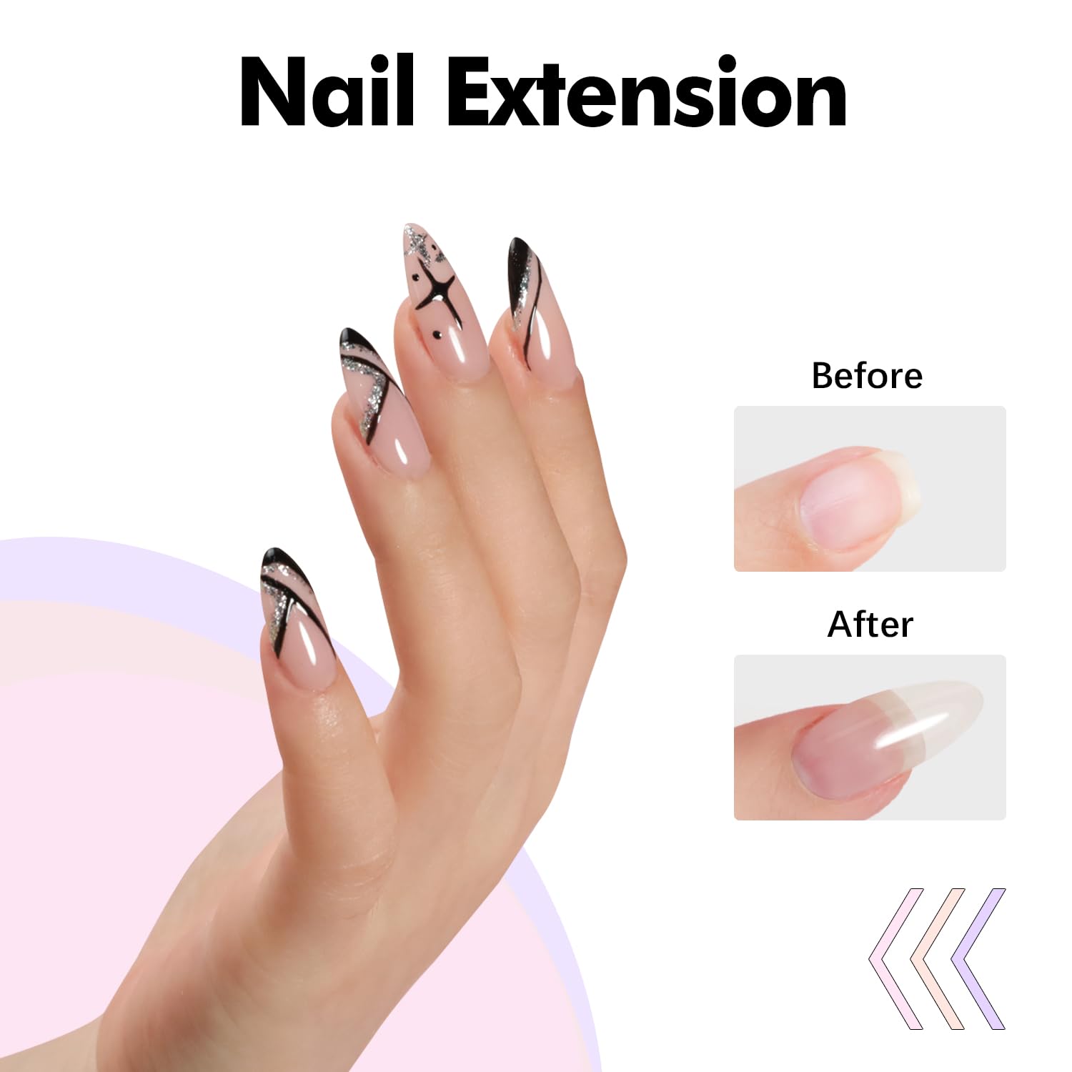 FZANEST Builder Nail Gel With Top and Base Coat HEMA Free, 15ml * 3pcs Gel Polish Kit for Nail Thickening Apex Extension Soak Off No Wipe Top Finish Base LED Lamp Cured