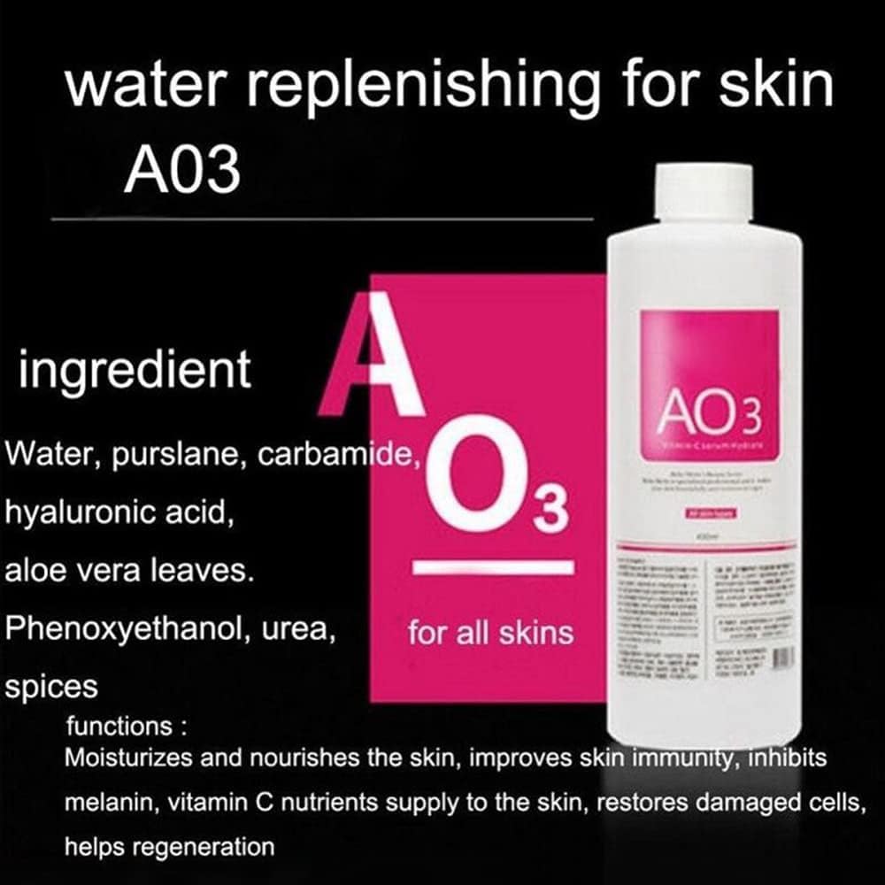 Facial Beauty Aqua Peel Solution 400ml Per Bottle Aqua Hydra Peeling Solution Face Cleansing Serum 3 Bottles and Moisturizing for Hydra aqual Peel Machine Solution AS1/SA2/AO3