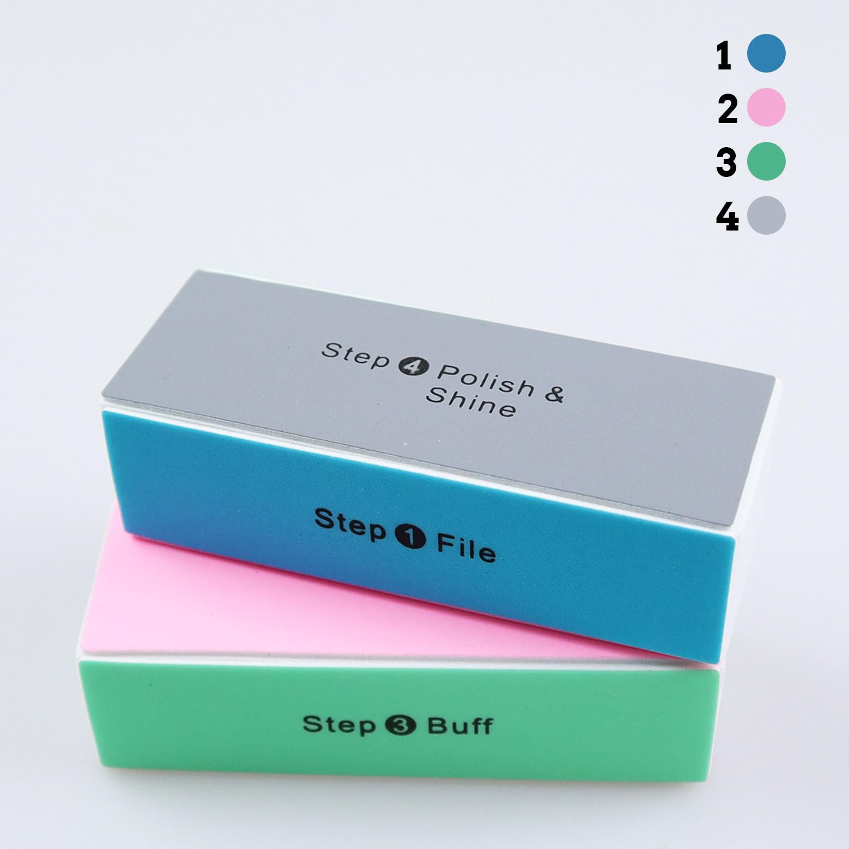 Fofuyim 2Pcs Nail Buffer, Professional 4-Sided Nail File Block for Natural Nails Acrylic Nail Polishing