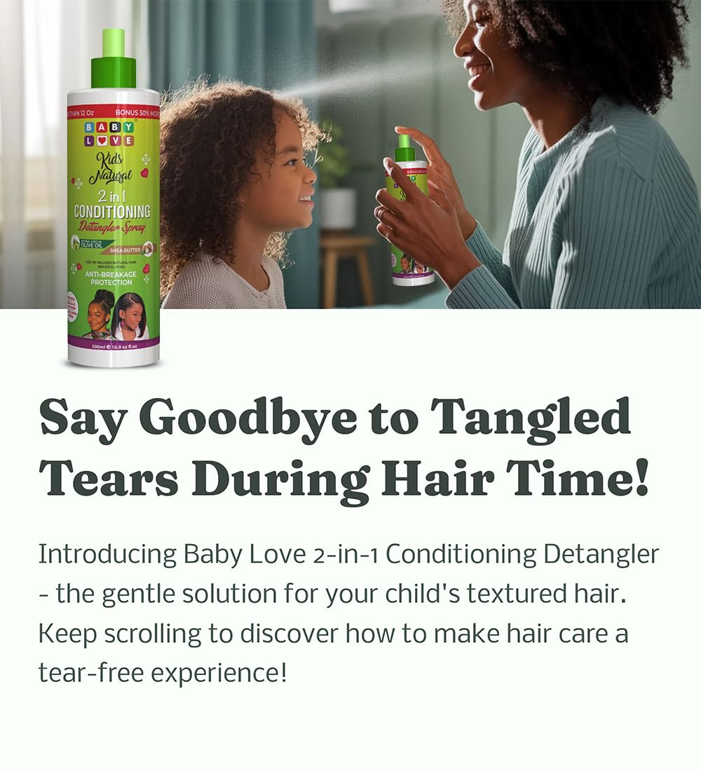 ICAN LONDON BABY LOVE KIDS NATURAL 2-IN-1 SHEA BUTTER CONDITIONING DETANGLING SPRAY 500ML