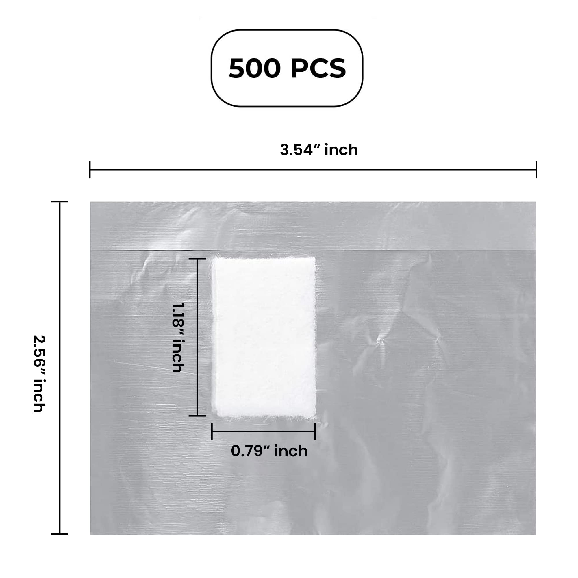 xQzit 500 Pcs Nail Foil Wrap with Pre Attached Lint Free Cotton Pad to Remove the Gel Nail Polish Easily and Effectively at Home, Silver