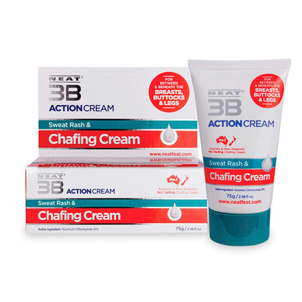 Neat 3B Action Cream - Anti Chafe Balm & Antiperspirant for Chub Rub, Sweat Rash, Sweating - Unscented Anti Chafing Chamois Cream - 75 Grams