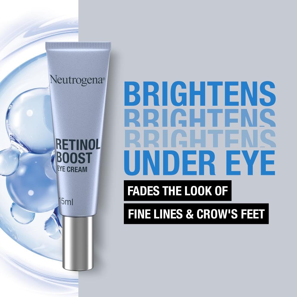Neutrogena Retinol Boost Eye Cream (1x 15ml), Fragrance-Free Eye Cream for Ageing Skin, Under-Eye Treatment with Retinol for Fresher, Younger-Looking Skin