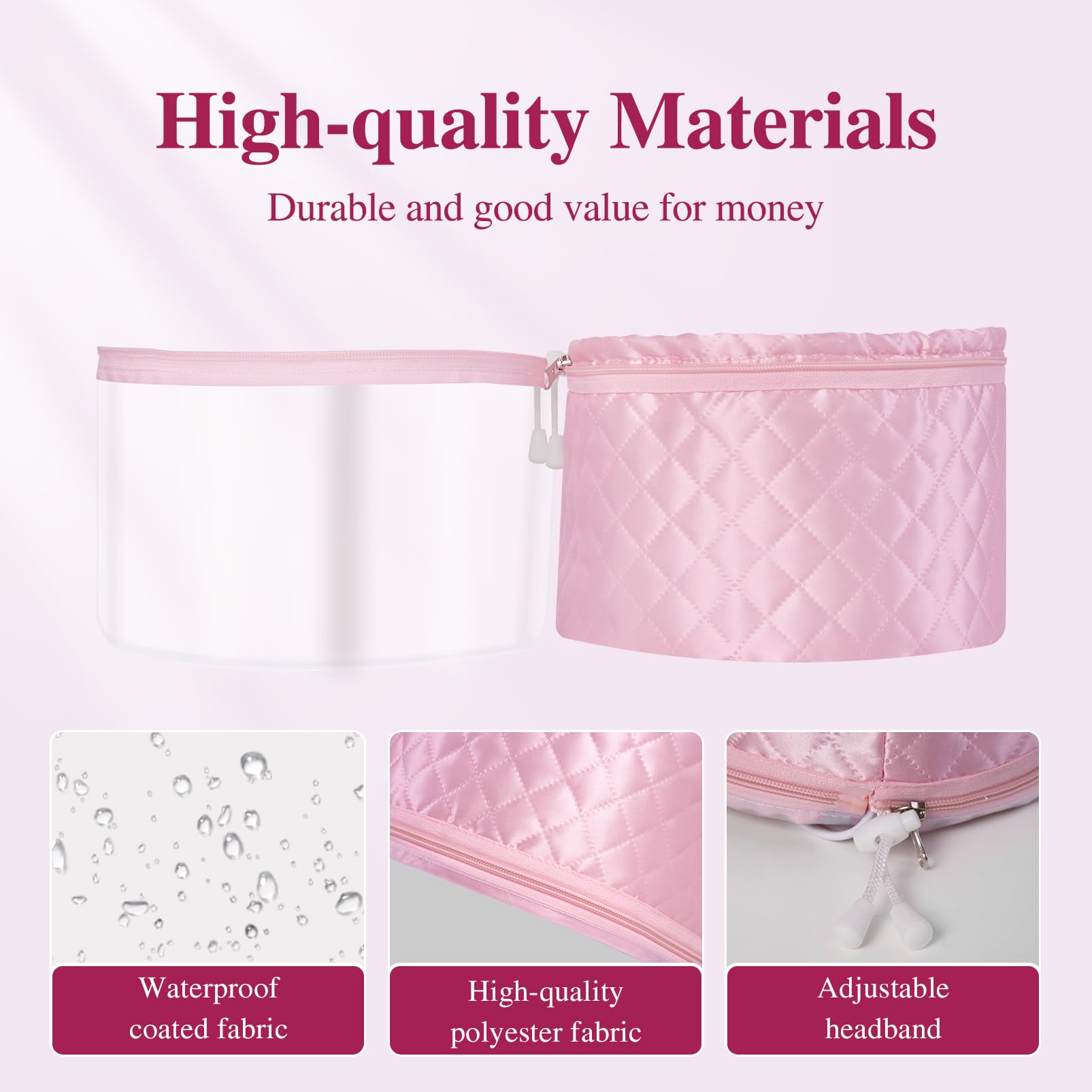 Hair Cap Treatment Steamer - Deep Conditioning Thermal Heat Caps Electric for Afro Hair Hot Care Hat Home Spa with 2 Mode/Pink (UK Plug)