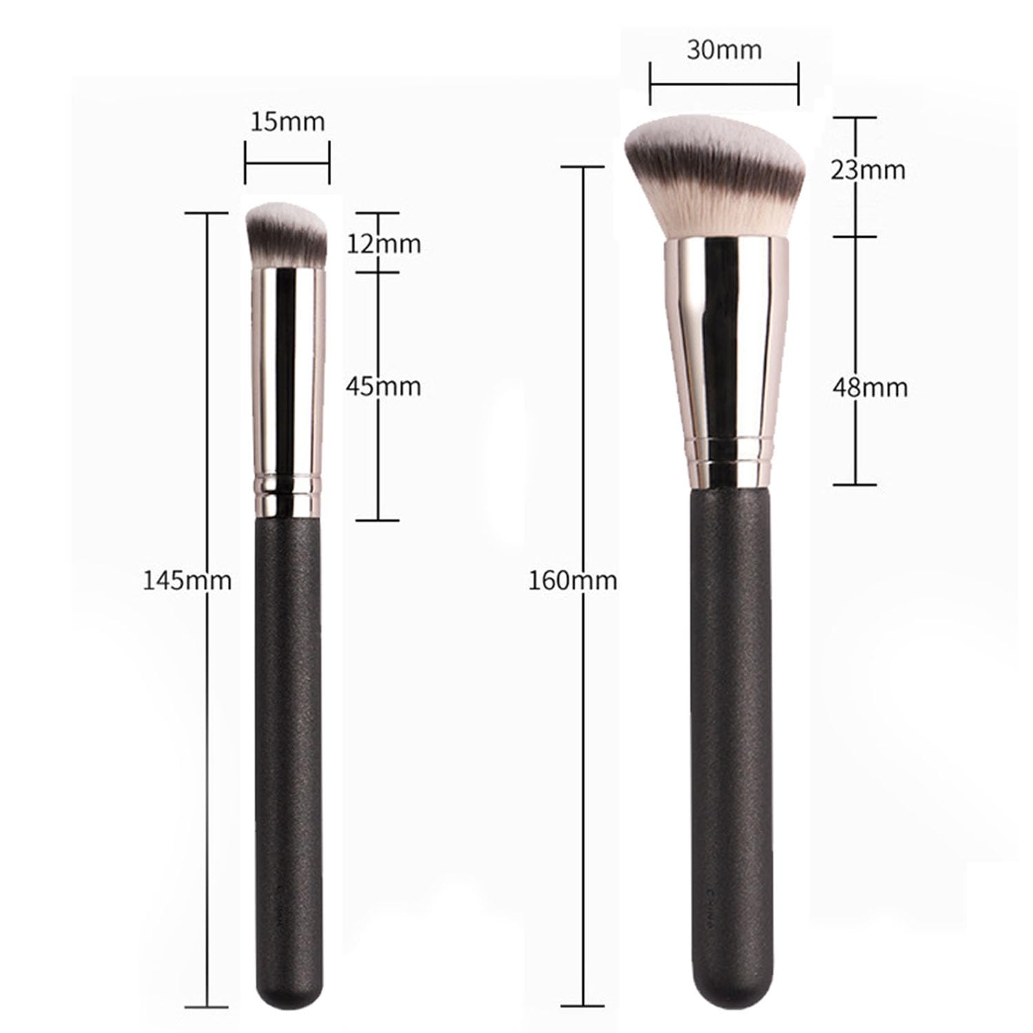 TingDongWei 2 Pieces Foundation Brush and Concealer Brush, Professional Flat Tip Kabuki Brush for Liquid Foundation, Polishing
