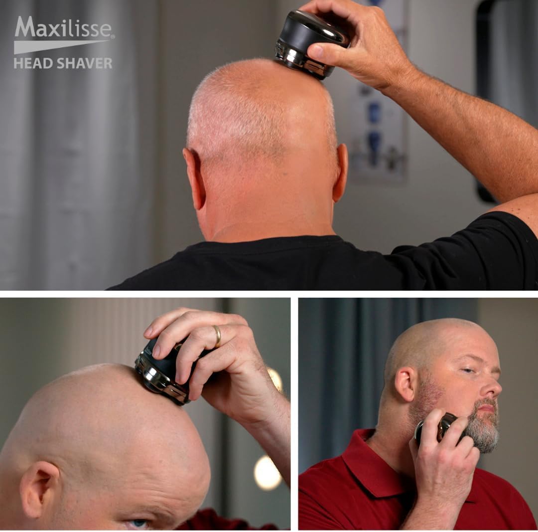JML Maxilisse Head Shaver for Men - Professional Electric Shaver with 5 Floating Heads, Cordless, Rechargeable & Lightweight Design with Ergonomic Comfort Grip for Ultra-Close Smooth Head Shaving