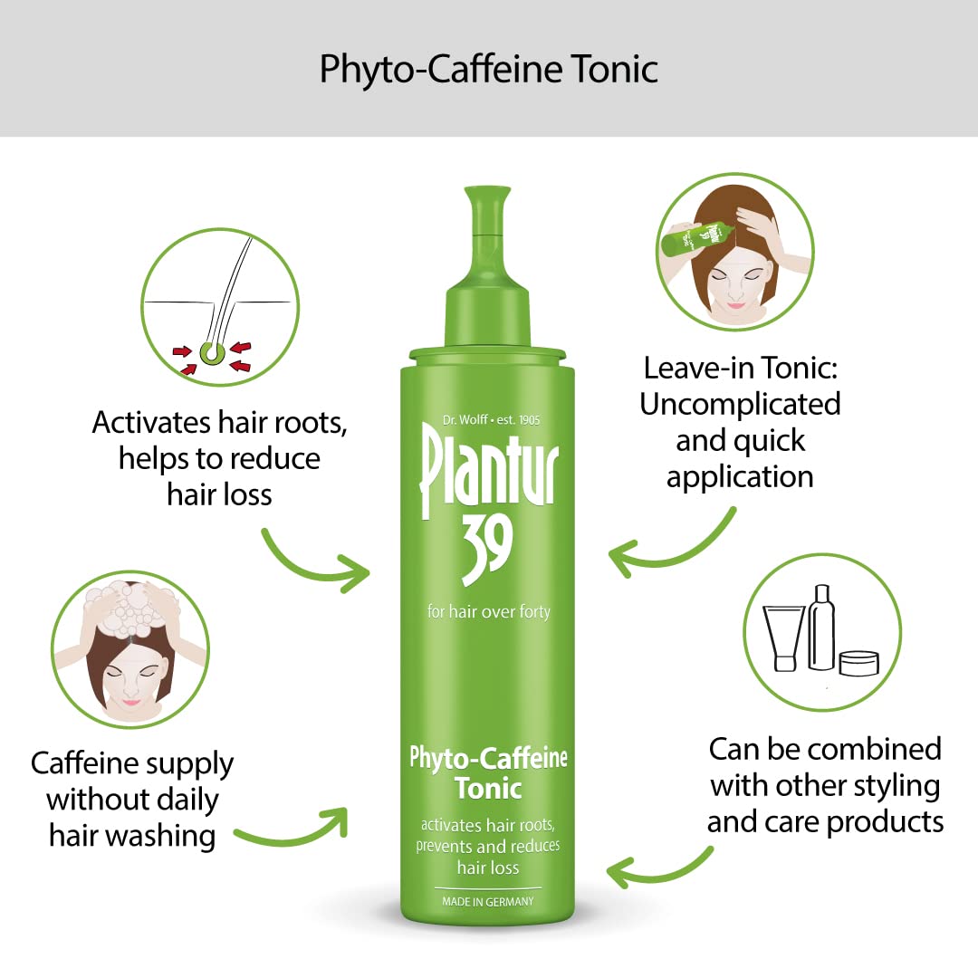 Plantur 39 Caffeine Shampoo Conditioner and Tonic Prevents and Reduces Hair Loss | For Fine Brittle Hair | Unique Galenic Formula Supports Hair Growth | 250ml Shampoo | 150ml Conditioner | 200ml Tonic