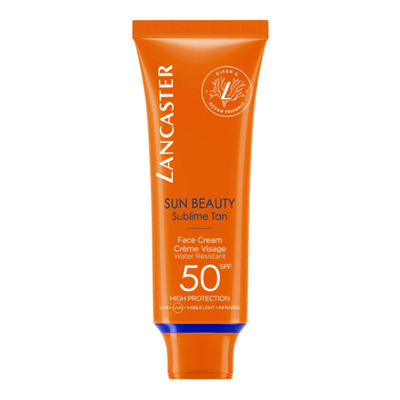 Lancaster Sun Beauty Face Cream SPF50 50ml, Photoaging Control, Broad Spectrum Sun Protection, High Protection With Full Light Technology, Water and Sweat Resistant, Clean Formula