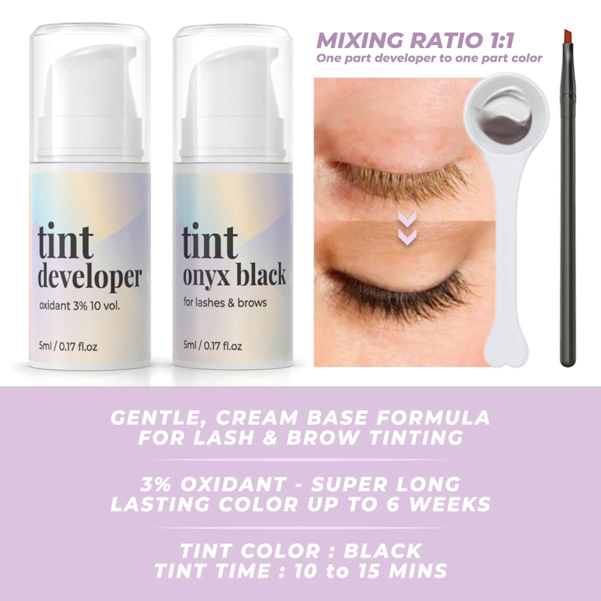 Lash Lift and Tint Kit | Brow Lamination and Tint Kit | MIYA LASH | All in 1 Eyelash and Eyebrow Lift Kit with Black Colour Tint | Keratin Lash Perm LVL | Beginner Friendly | All Tools Included