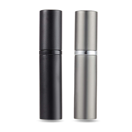 AsaNana Perfume Atomiser, Refillable & Travel Size Perfume Bottle, Leaking Proof,Bottom Pump without Funnel, Luxurious Small women and men, 5ml (CLa-2P(Black&Gray))