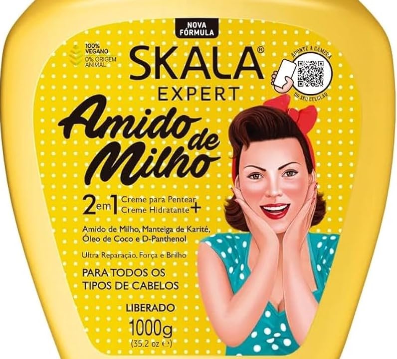 SKALA - Linha Expert - Creme de Tratamento 2 em 1 Amido de Milho 1 Kg - (Expert Collection - Corn Starch 2 in 1 Treatment Cream Net 33.81 Oz)