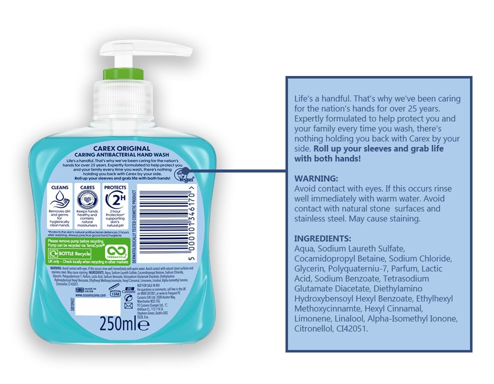 OPHERA Carex ANTIBAC HANDWASH 250ML Blue