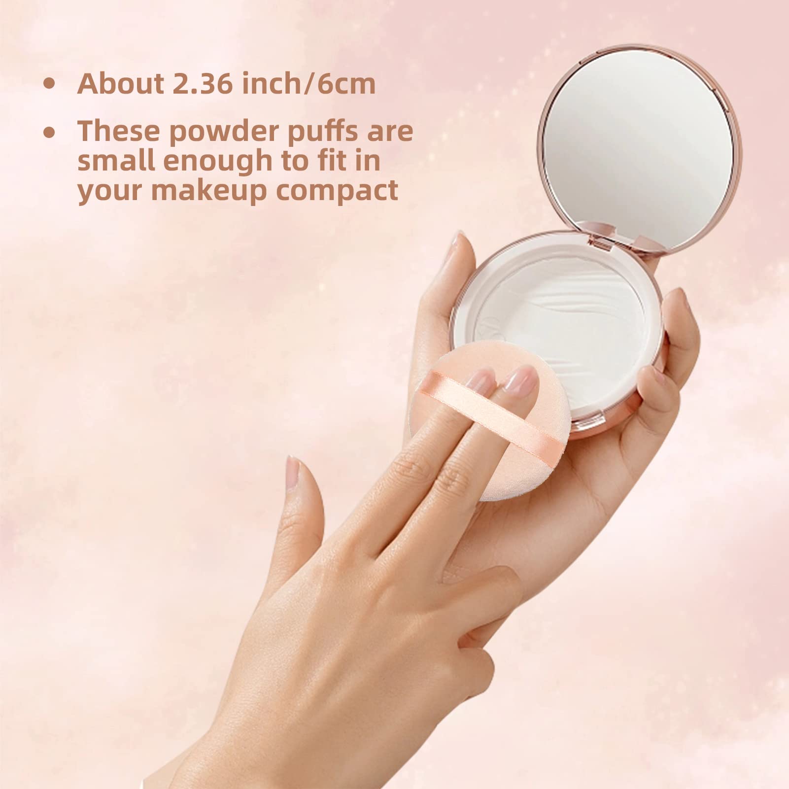 6 Pieces Powder Puffs Cotton Makeup Puffs for Loose Powder Mineral Powder Cosmetic Foundation - 2.36 inch/6 cm Soft Round Powder Puffs Makeup Face Sponges for Face and Body - Nude