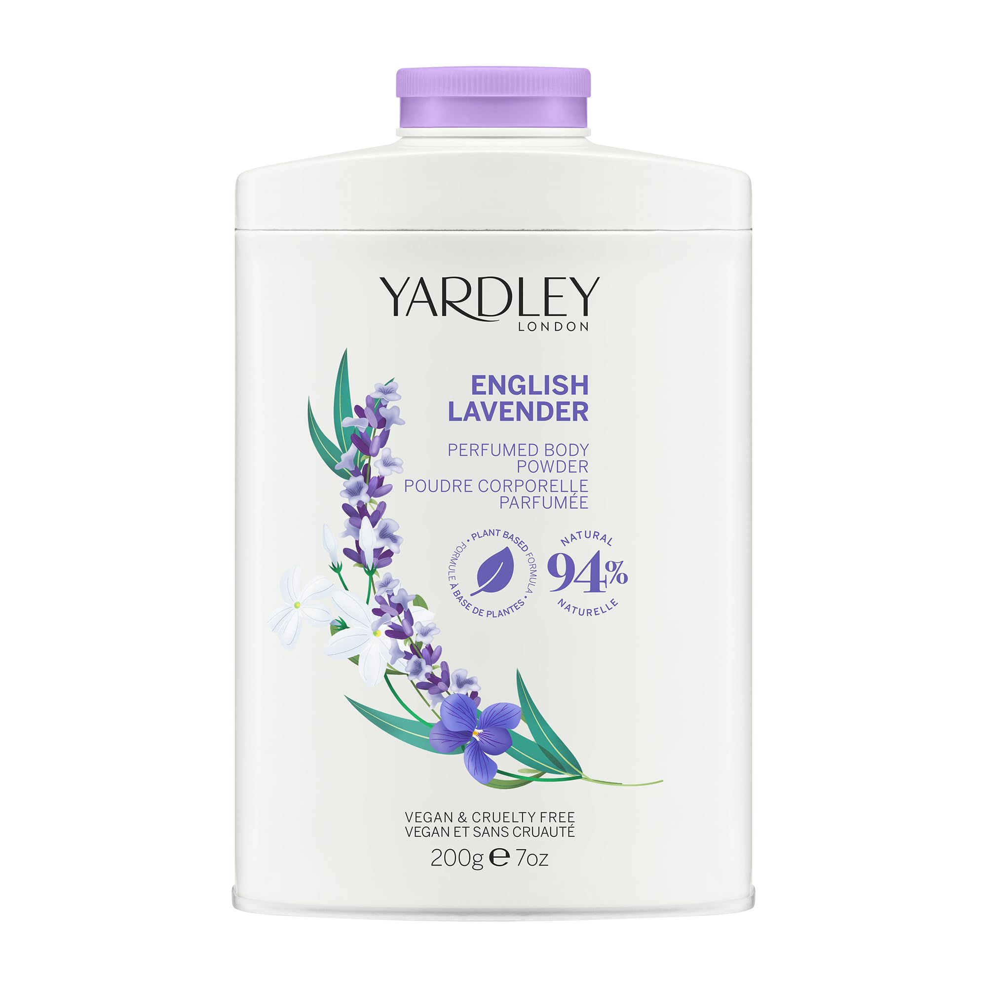 Yardley London English Lavender Perfumed Body Powder, Talcum Powder for Women to Help with Odor Control and Chafing, English Lavender Dusting Powder 200g