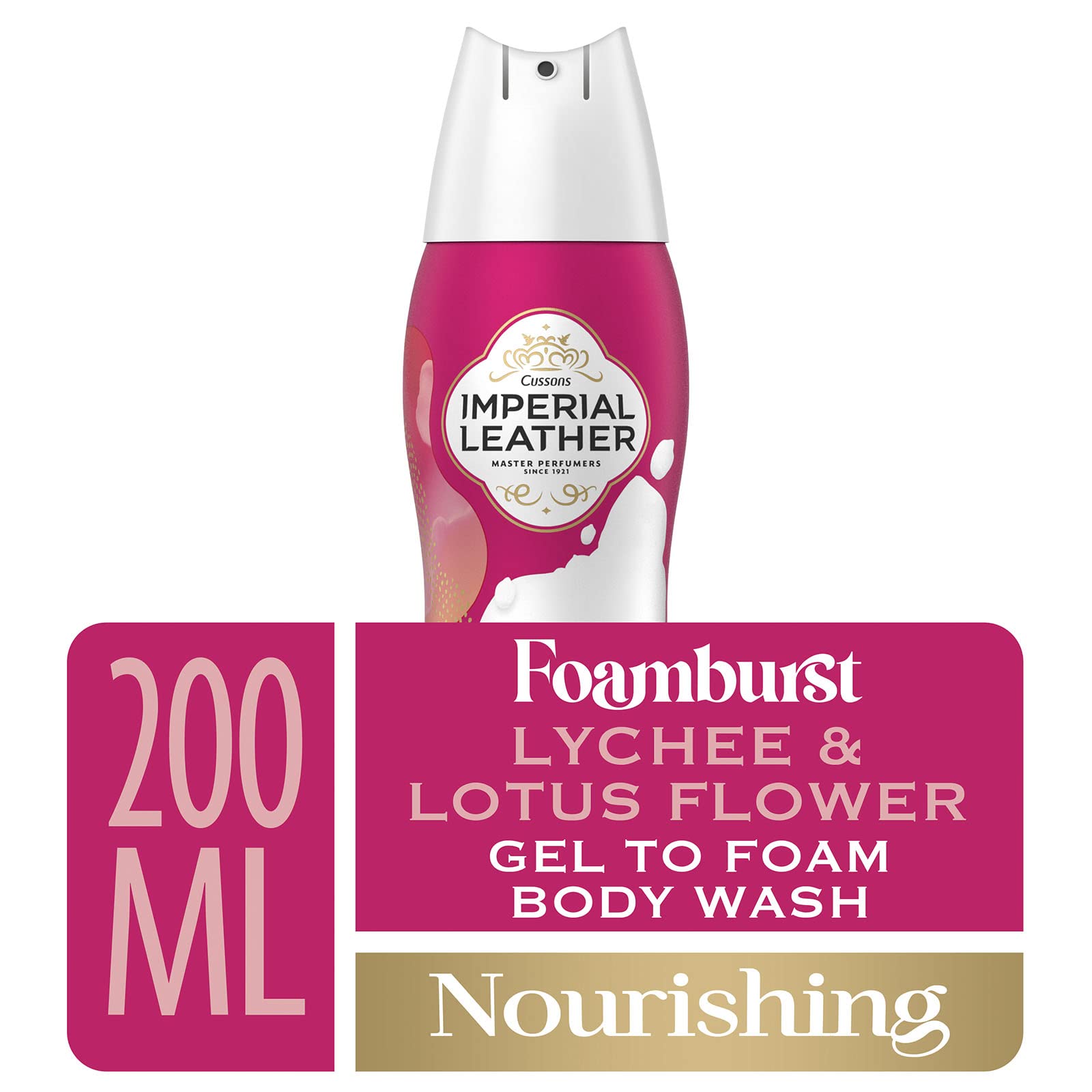 Imperial Leather Foamburst Nourishing Shower Gel, Lychee & Lotus Flower Body Wash, Luxurious Foam Lather, Gentle Skin Care, Bulk Buy, Pack of 6 x 200ml
