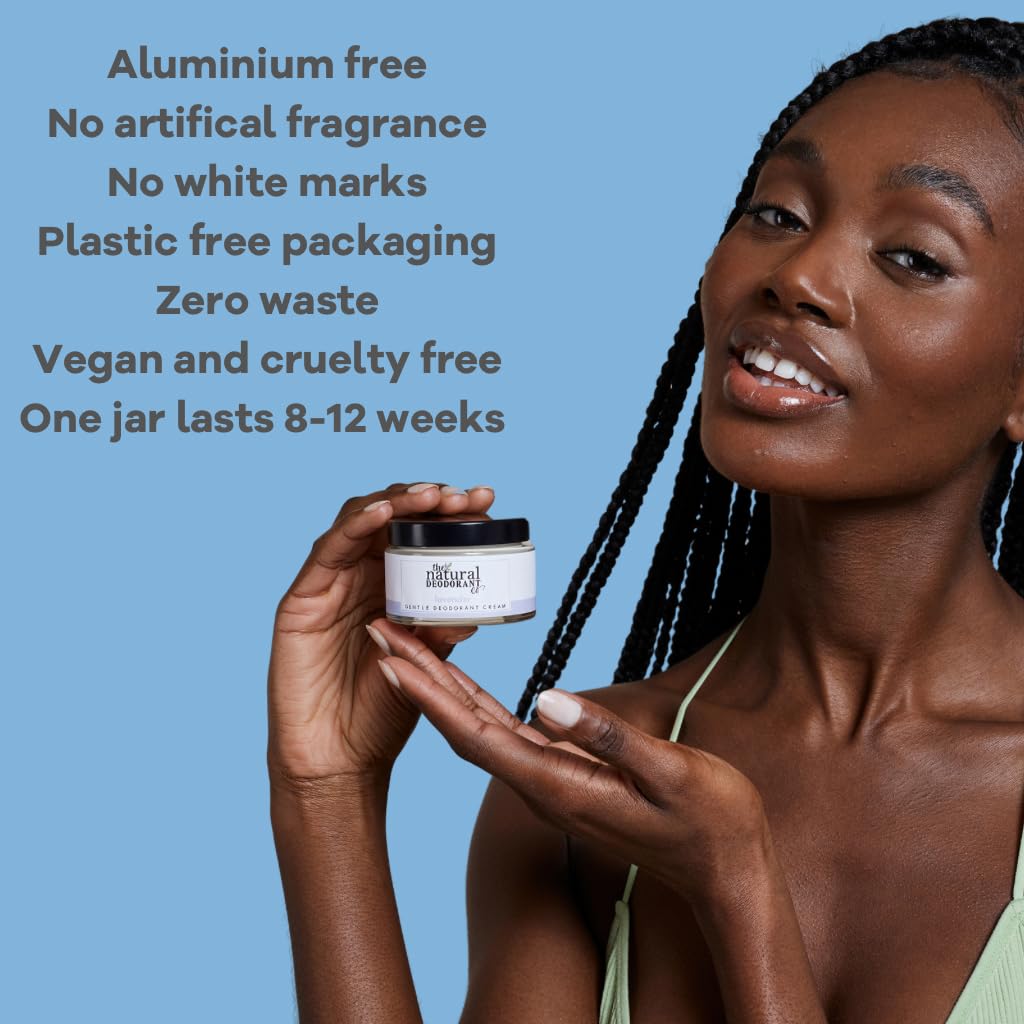 The Natural Deodorant Co, Gentle Deodorant Cream Coconut & Shea 55g, Aluminium Free, Plastic Free, Sensitive Skin