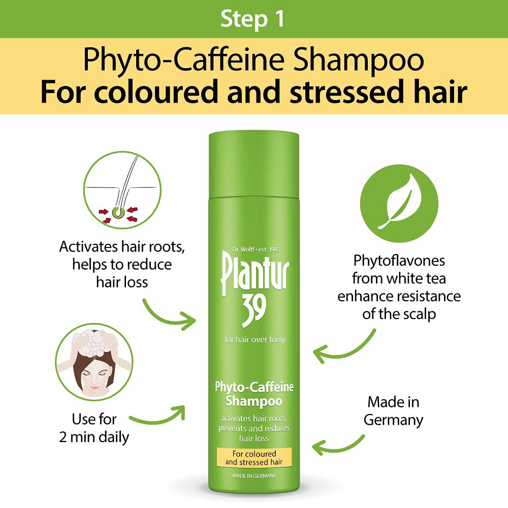 Plantur 39 Caffeine Shampoo and Conditioner Set Prevents and Reduces Hair Loss | For Coloured Stressed Hair | Unique Galenic Formula Supports Hair Growth | Set of 250ml Shampoo and 150ml Conditioner