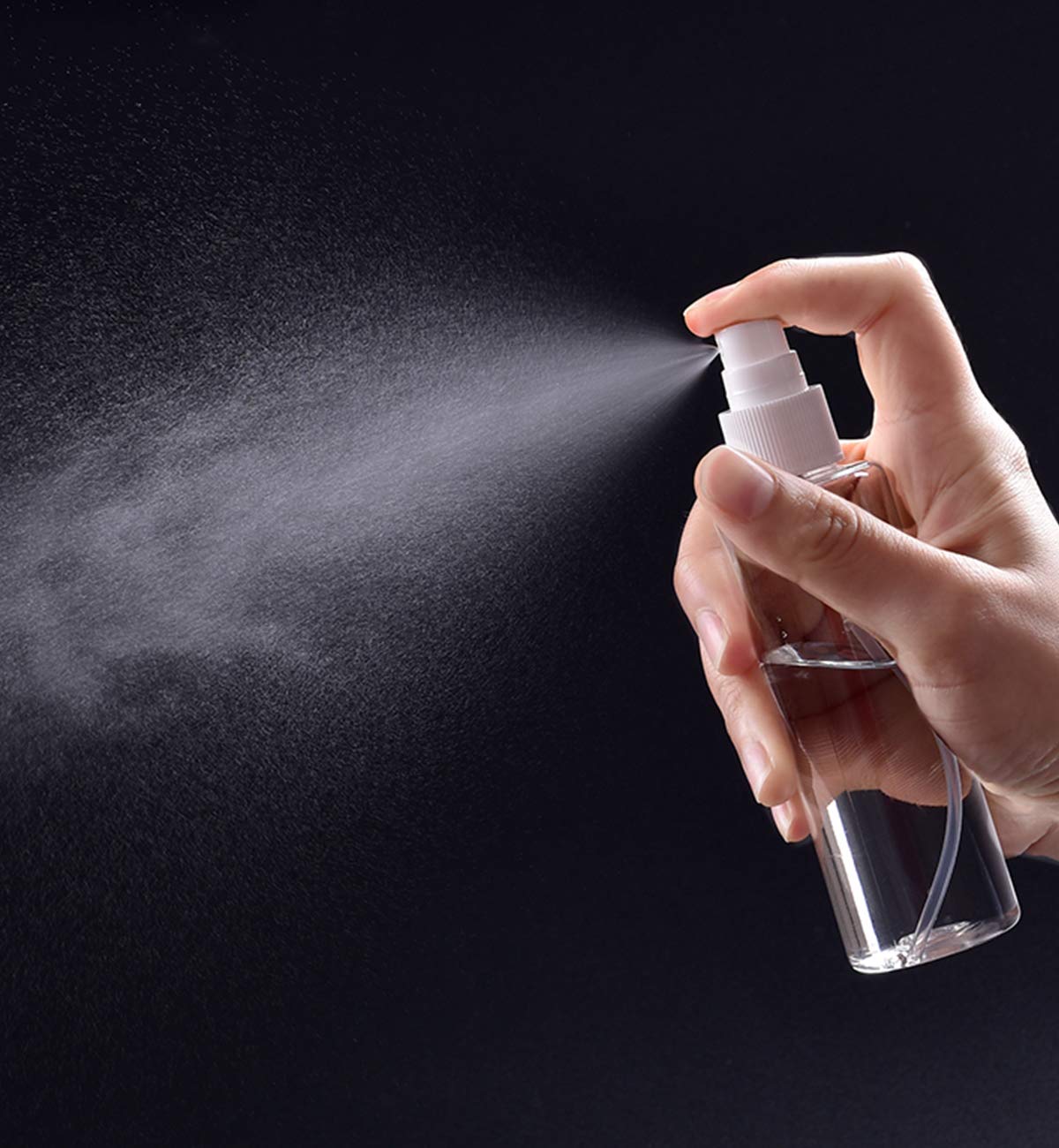 ILLUVA 100ml Small Spray Bottle Empty Clear Fine Mist Spray Bottles Plastic Travel Atomiser Bottle Set Refillable Liquid Containers for Make-up Cosmetic Hair