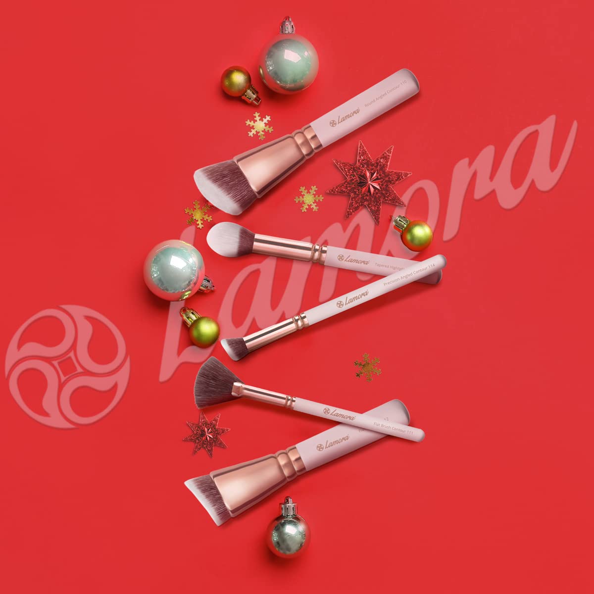 Contour Powder Kabuki Foundation Blush Fan Brush Set - Synthetic Sculpting and Highlighting Kit - Contouring Makeup Brushes