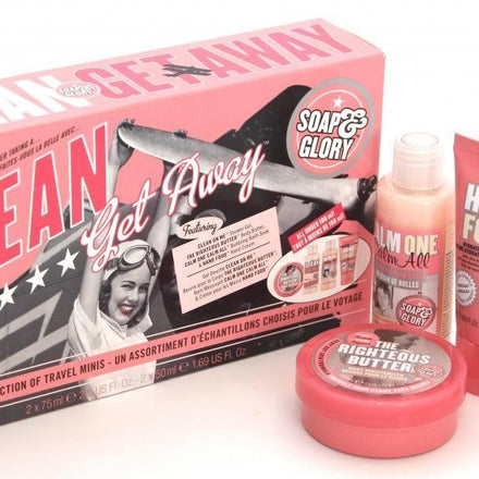 Soap And Glory Clean Getaway Gift Set 4 Mini Best Sellers Inc Hand Food