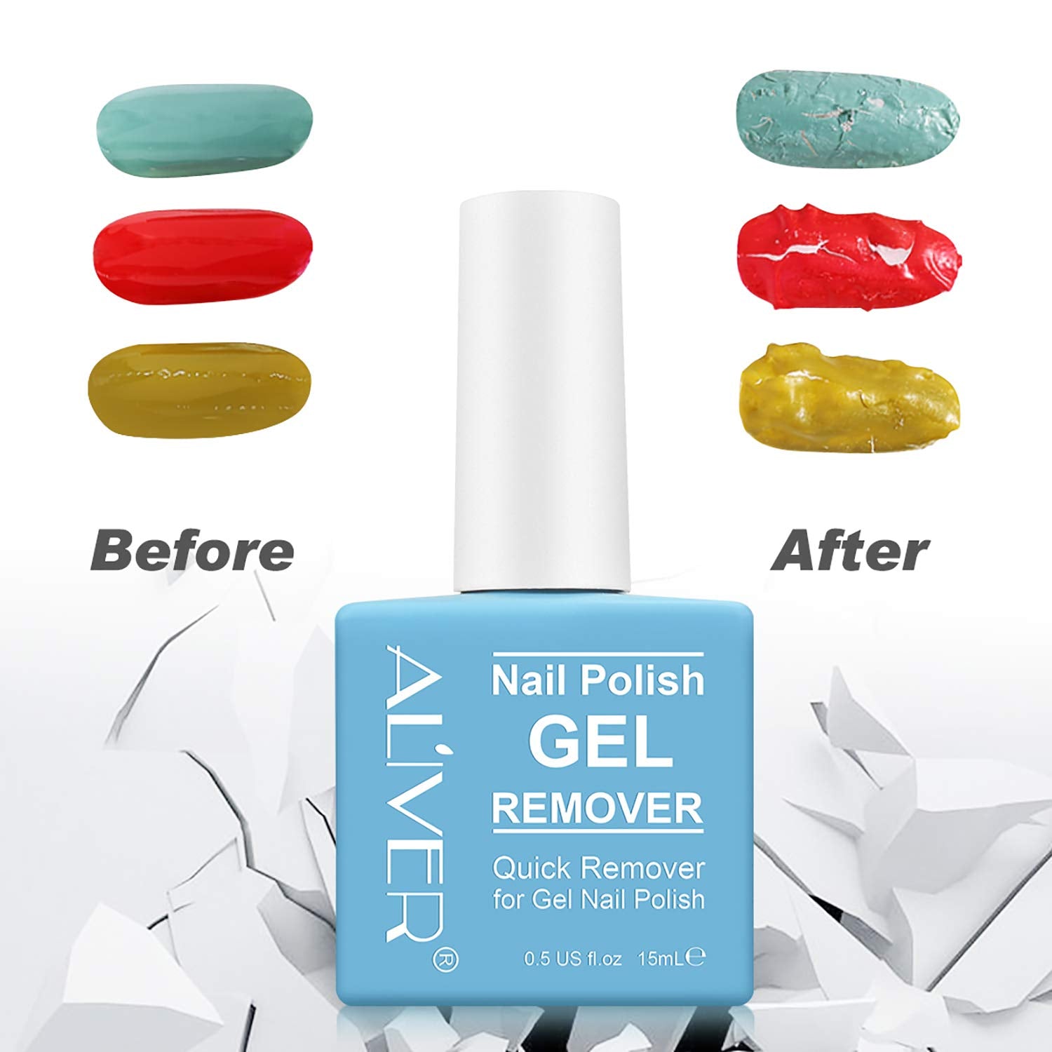 Gel Nail Polish Remover 2 pack, Professional Nail Varnish Remover, Easily & Quickly Remove Soak Off Gel Polish, Doesn't Hurt Nails, for UV Plastic Nails, Acrylic Nails, Natural Nails Blue