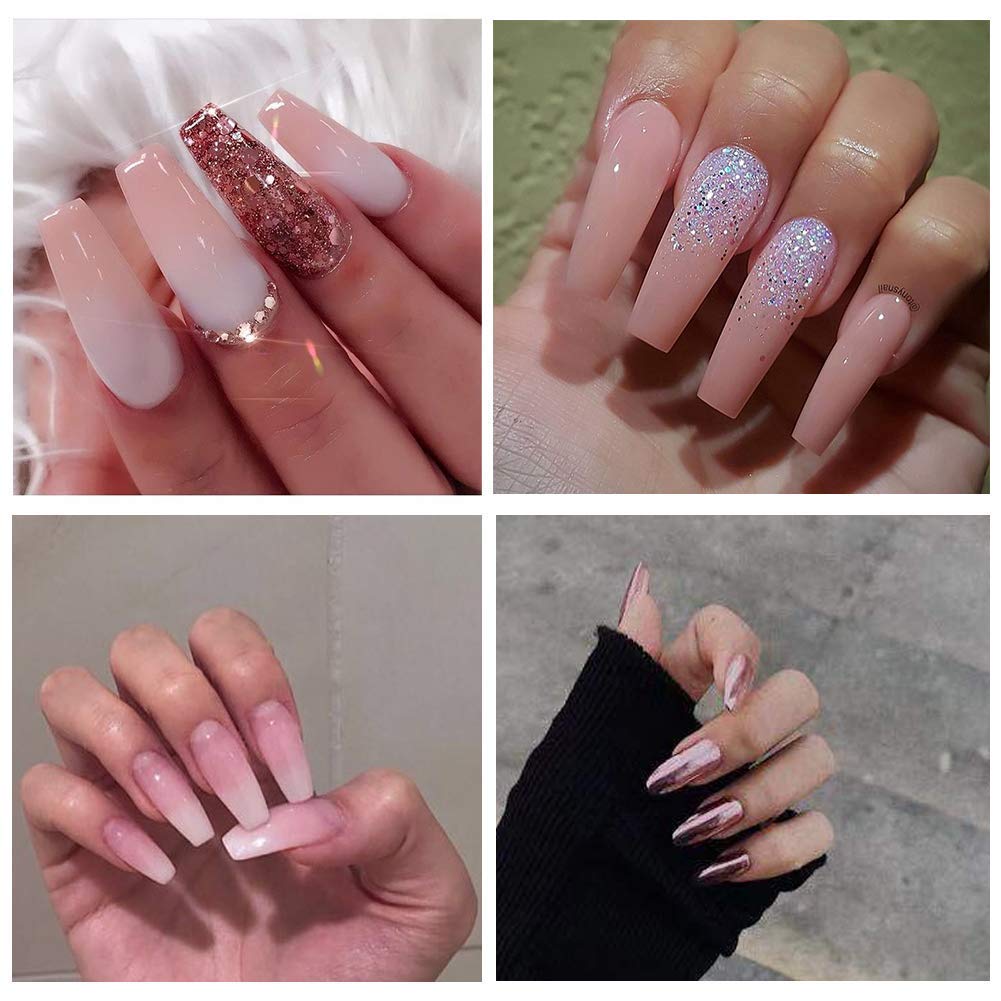 500 Pieces Natural Fakes Nails False Nail Tip Artificial Acrylic Nails French Nail Tips for Women Girls (10 Sizes)