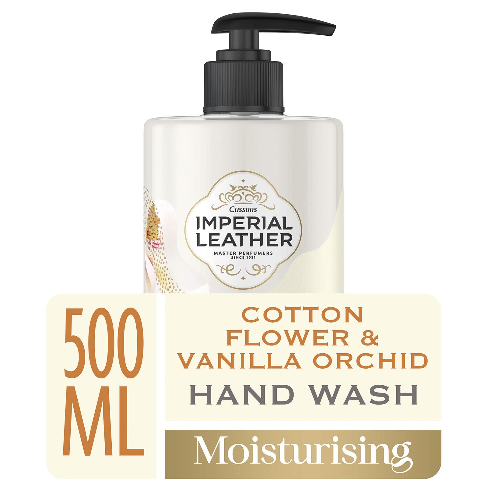 Imperial Leather Moisturising Hand Wash, Cotton Flower & Vanilla Orchid, Antibacterial, Signature Oil Blend, Gentle Skin Care, Bulk Buy Pack of 6 x 500ml