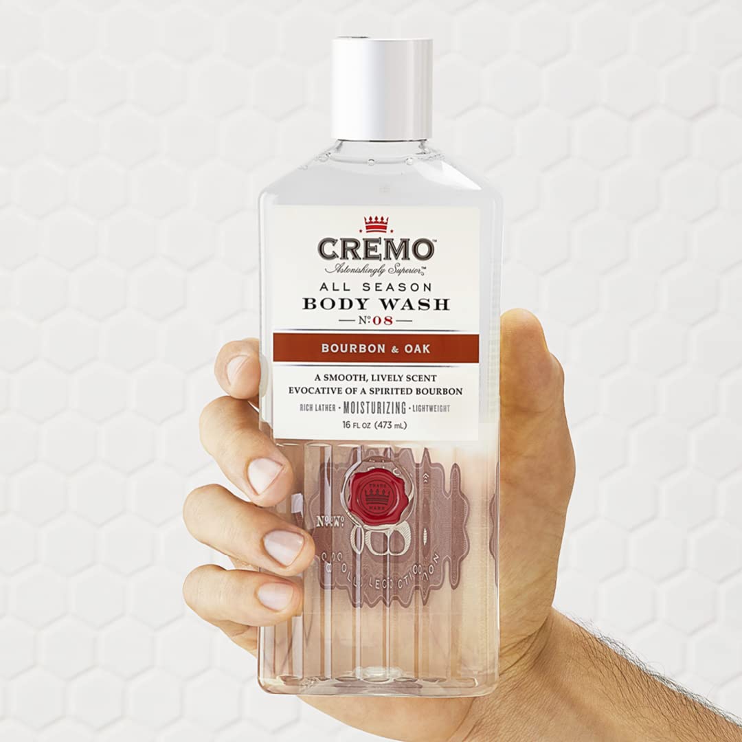 Cremo All Season Body Wash, Bourbon & Oak, 16 Ounce (Pack of 3)