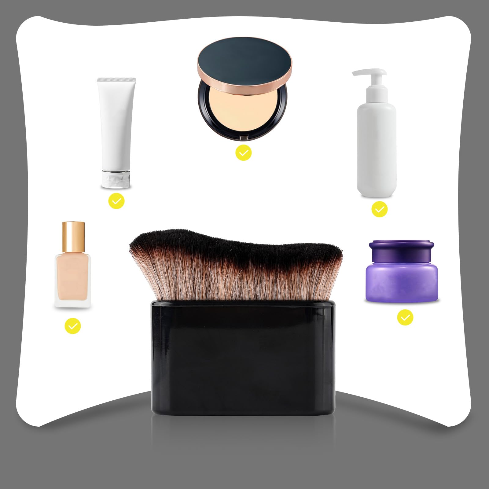 Self Tanning Brush, Self Tan Brush Self Tanner Applicator Blend Brush Foundation Makeup Brushes Spray Tan Blending Brush Beauty Brush Bronzer Body Brush for Face Leg(Black-Brown)