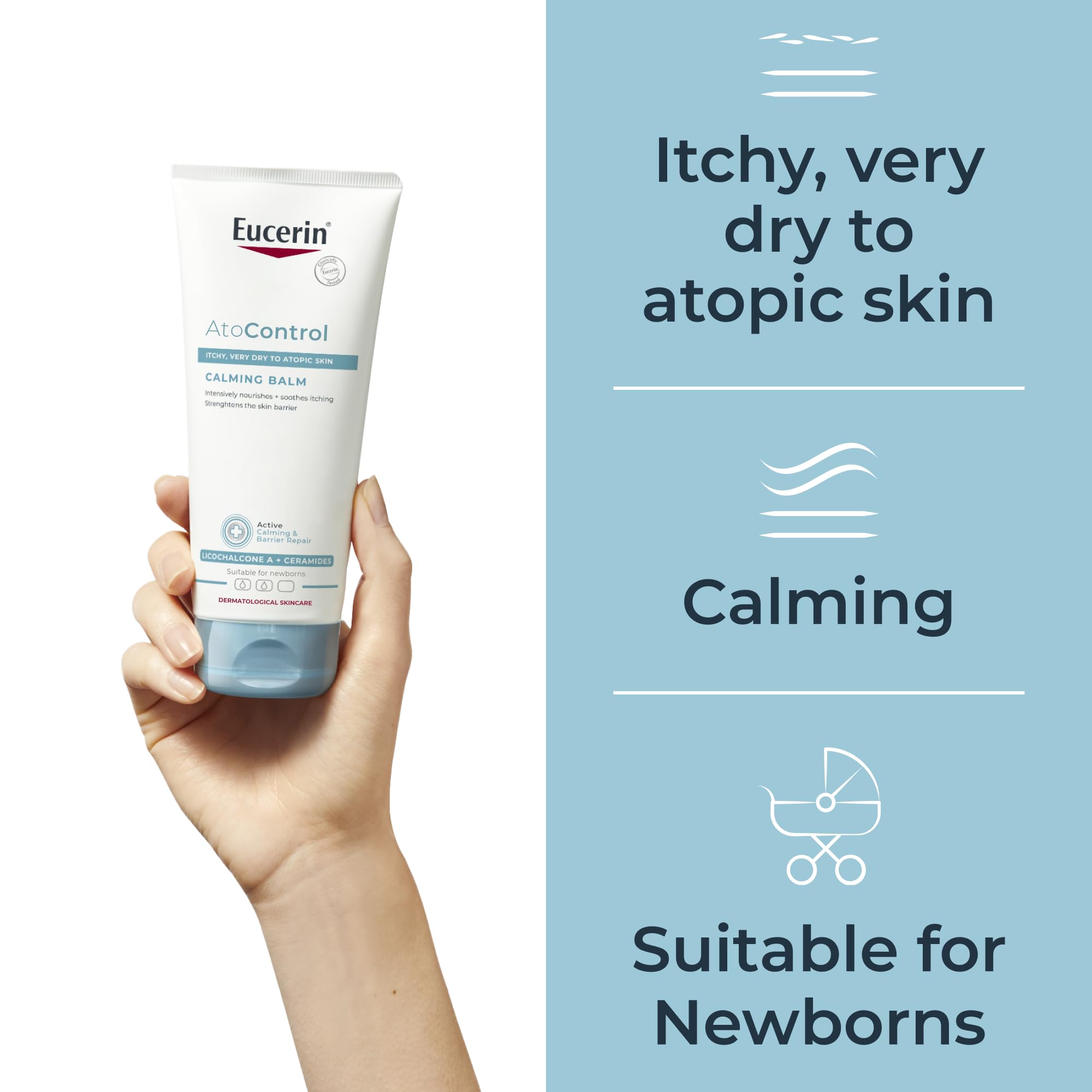 Eucerin Atocontrol Balm 200ml, Soothing and Hydrating Ointment for Itchy, Very Dry and Sensitive Skin, Ideal Atopic Dermatitis and Eczema Treatment, Suitable for Babies