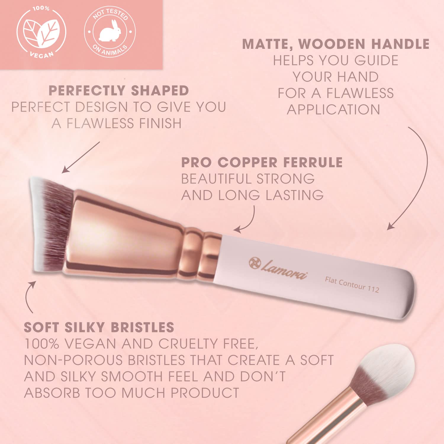 Contour Powder Kabuki Foundation Blush Fan Brush Set - Synthetic Sculpting and Highlighting Kit - Contouring Makeup Brushes