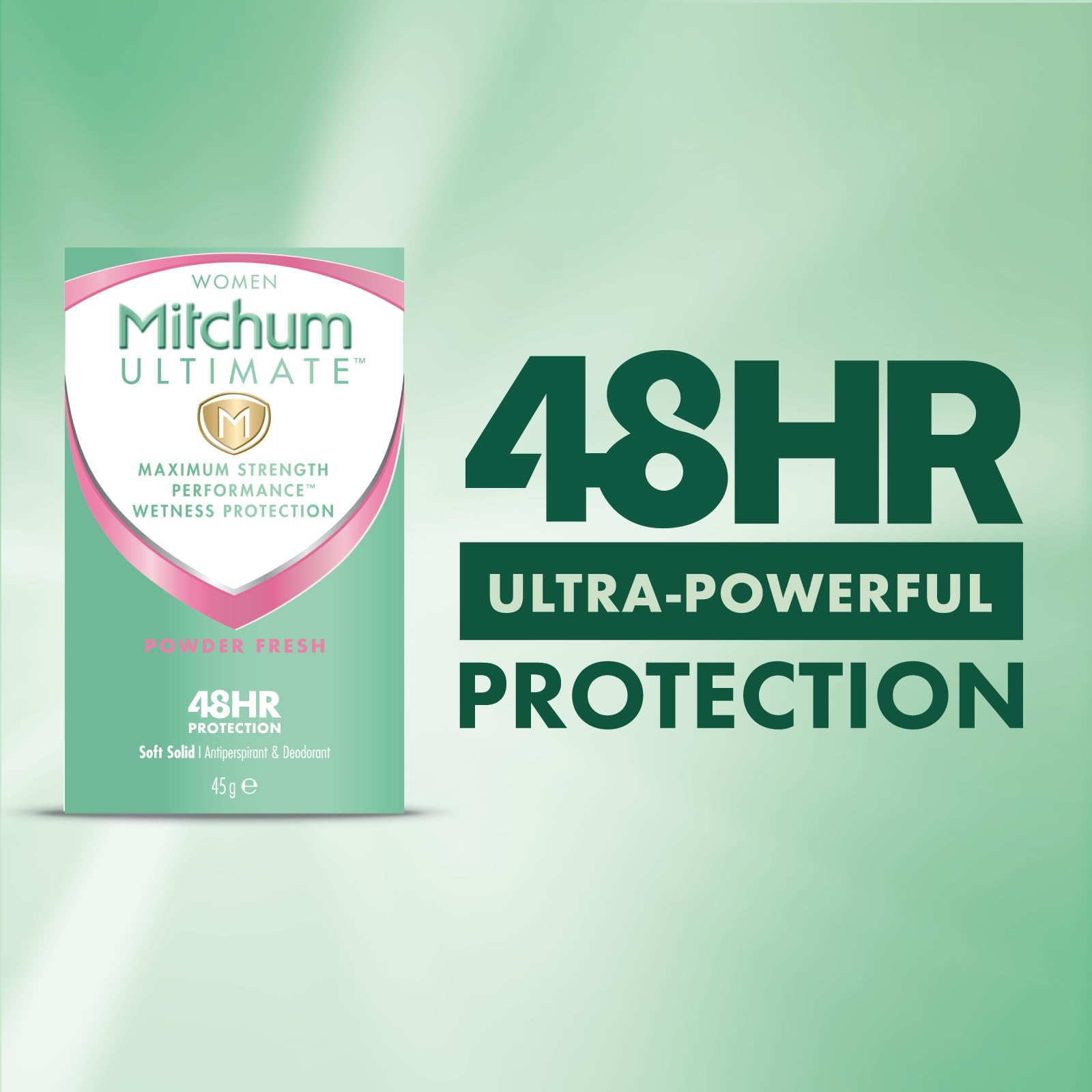 Mitchum Ultimate Women 48HR Protection Soft Solid Powder Fresh Antiperspirant & Deodorant 45 g