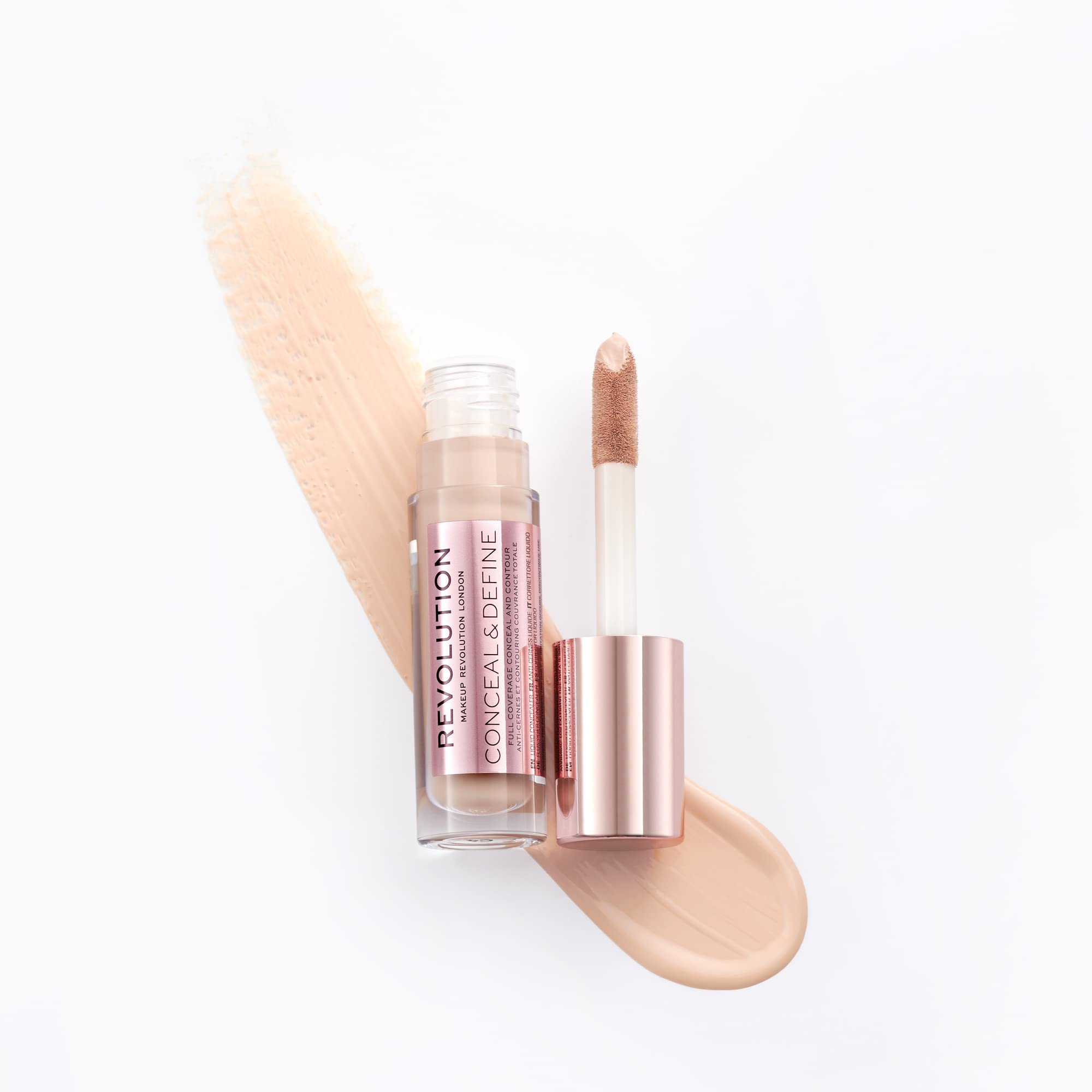 Revolution Beauty, Conceal & Define Concealer, Full Coverage & Lightweight, Long-Lasting Matte Finish, Vegan & Cruelty Free, C4 Fair to Light Skin Tones, 0.14 Oz.