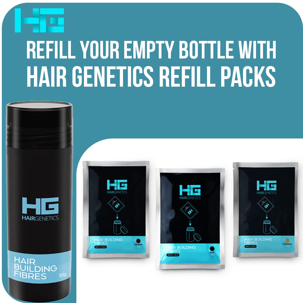 Hair Genetics Hair Fibres Dark Brown 50g Refill Pack for Hair Loss and Thinning Hair