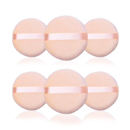 6 Pieces Powder Puffs Cotton Makeup Puffs for Loose Powder Mineral Powder Cosmetic Foundation - 2.36 inch/6 cm Soft Round Powder Puffs Makeup Face Sponges for Face and Body - Nude