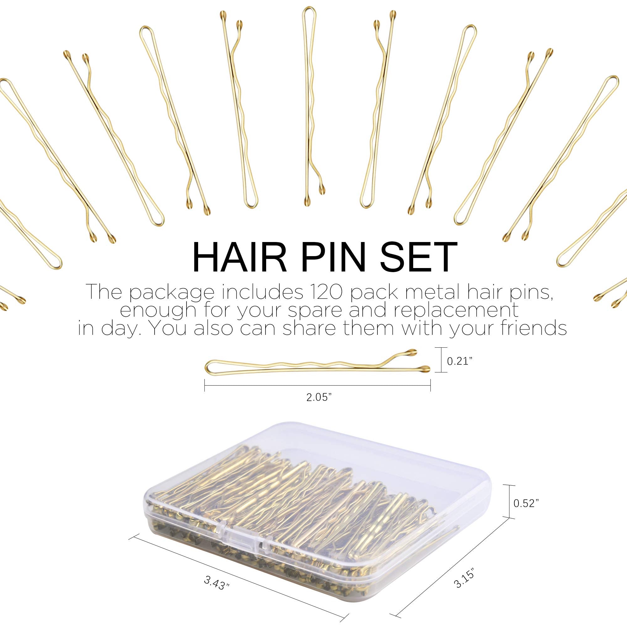Blonde Bobby Pins, MORGLES 120 Pcs Hair Pins Hair Grips Blonde for Women with Box(5 cm/2.2 Inches)