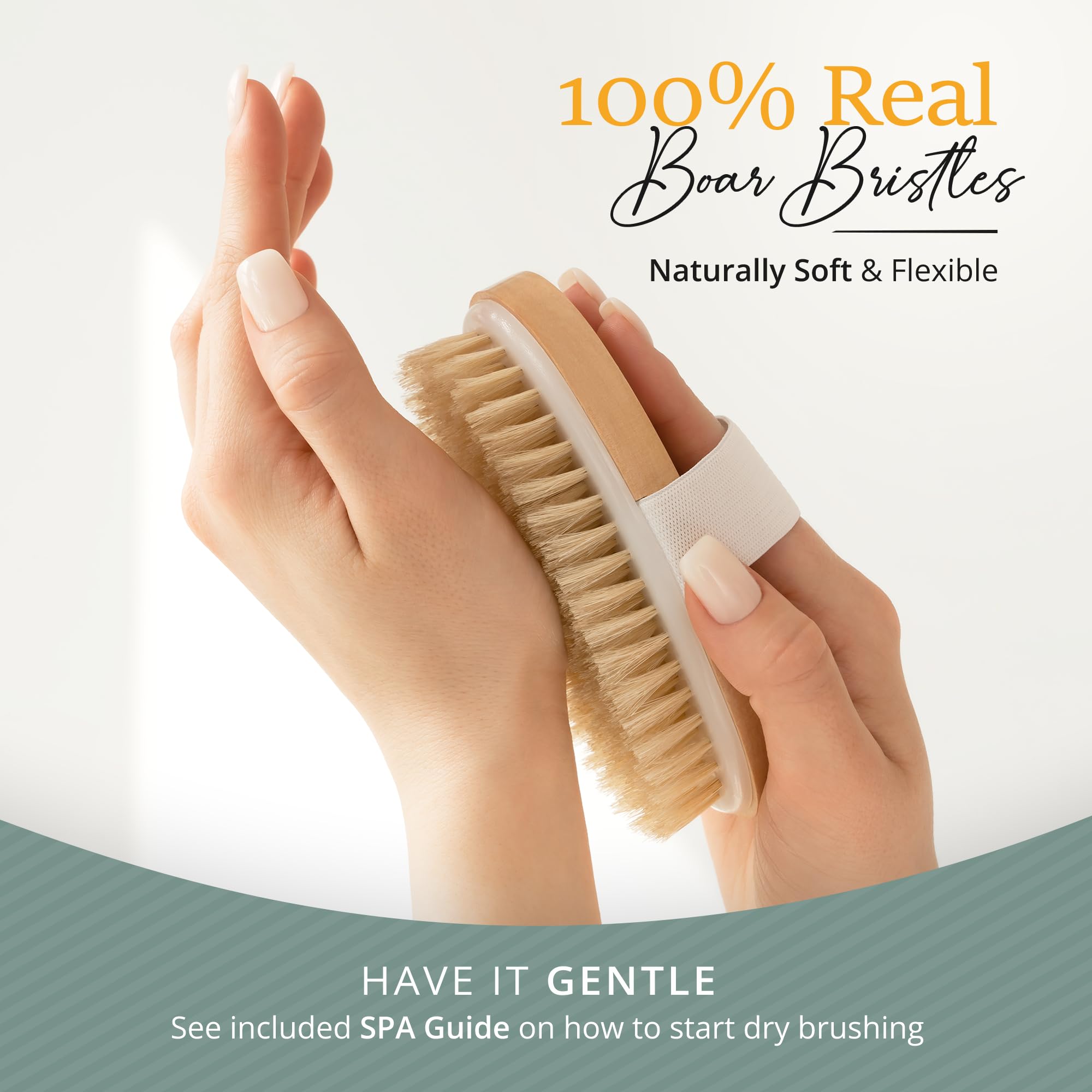 Belula Premium Dry Brushing Body Brush Set- Natural Boar Bristle BodyBrush, Exfoliating FaceBrush & One Pair Bath & Shower Gloves. Free Bag & How to – Great Gift for A Glowing Skin & Healthy Body