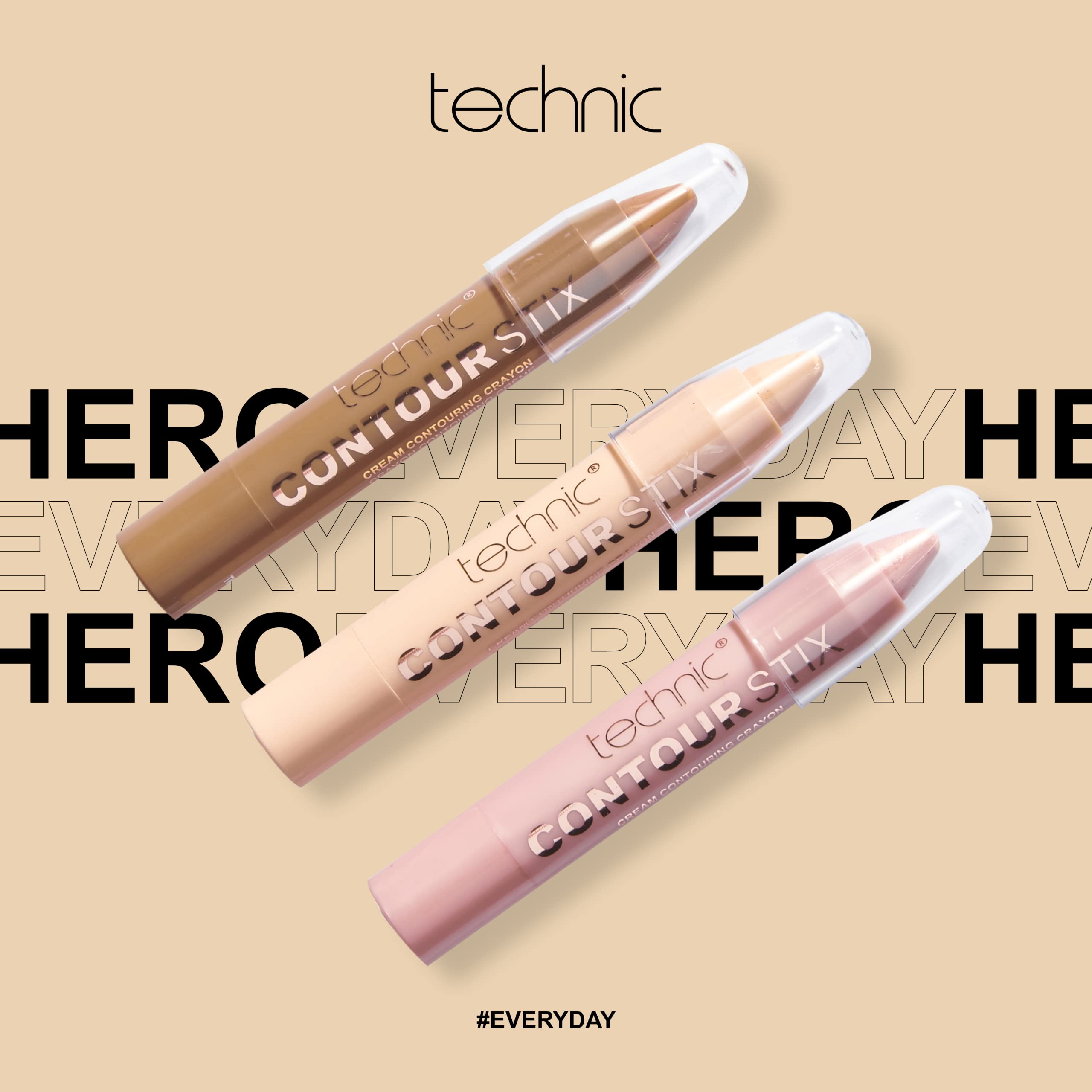 Technic Contour Stix Cream Contour Set - Pack Of 3 Contouring, Concealing and Highlighting Crayons - Ultra Creamy Formula To Shape, Define and Sculpt