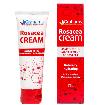 Grahams Natural Rosacea Cream - Clinically Proven Anti-Redness Treatment for Face to Soothe, Moisturise, Hydrate & Calm Sensitive Rosacea-Prone Skin | Hypoallergenic, Steroid-Free (75g)