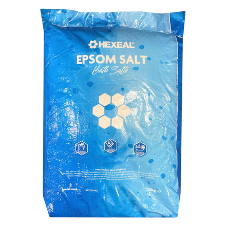 Hexeal Epsom Salt 25kg – 25kg Bag of Food Grade Magnesium Sulphate for Bathing, Gardening & Household Use – Suitable for Personal Care, Soil Enrichment, and More