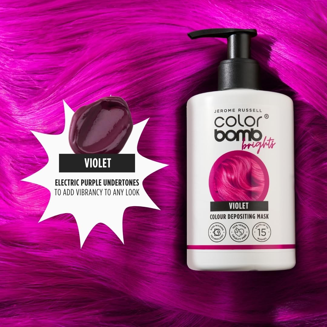Jerome Russell Color Bomb Brights – Violet Colour Depositing Conditioning Mask, 300ml