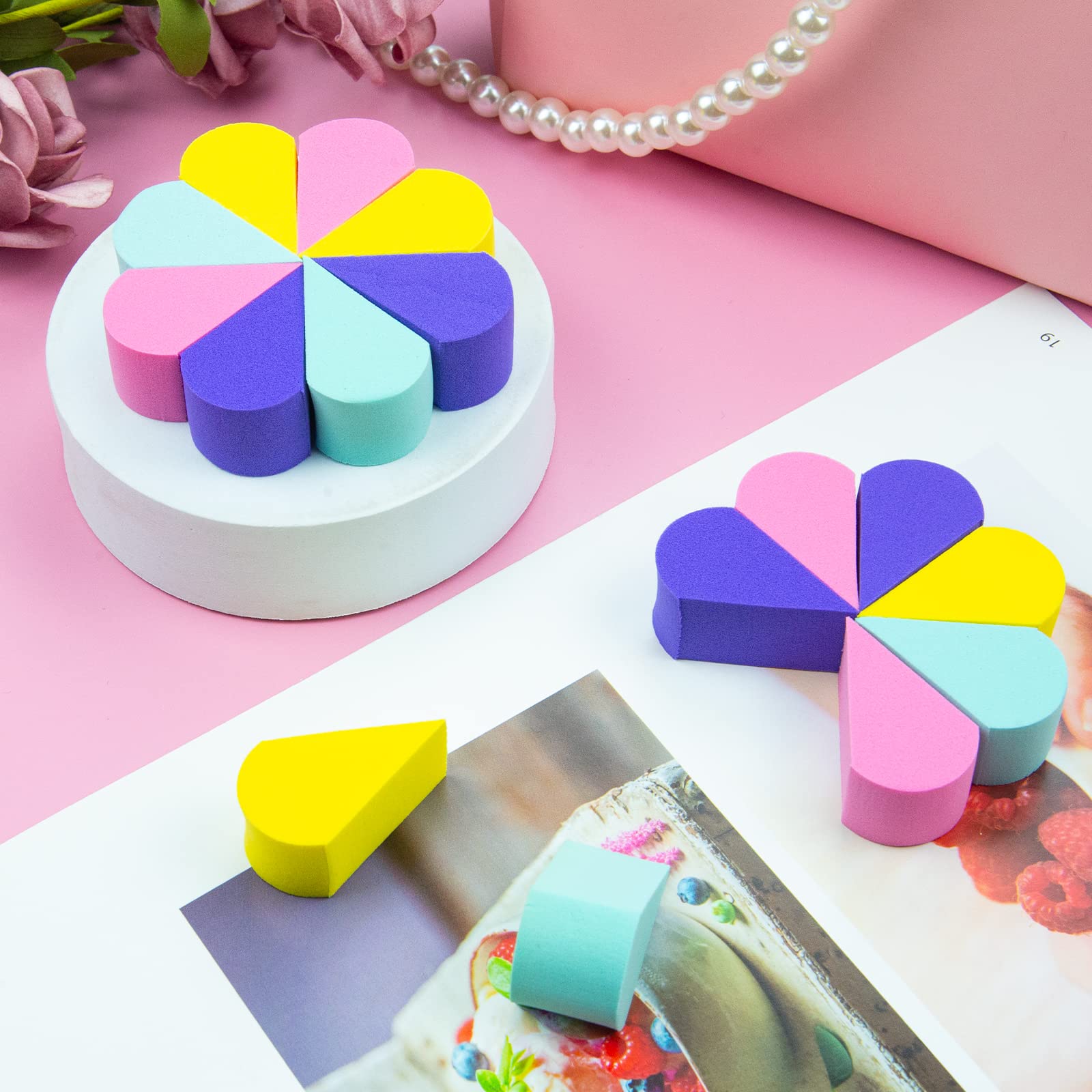 16Pcs Makeup Sponge Face Paint Sponges Reusable Soft Petal Shape Foundation Sponge Beauty Blenders for Cream Concealer Makeup & face sponges cleansing