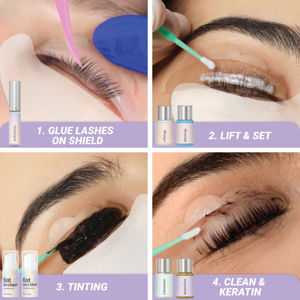 Lash Lift and Tint Kit | Brow Lamination and Tint Kit | MIYA LASH | All in 1 Eyelash and Eyebrow Lift Kit with Black Colour Tint | Keratin Lash Perm LVL | Beginner Friendly | All Tools Included